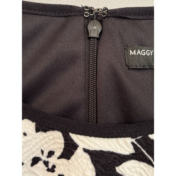 MAGGY LONDON Sheath Dress Size 8 Black White Floral Knee Length Sleeveless NWT - Picture 7 of 16